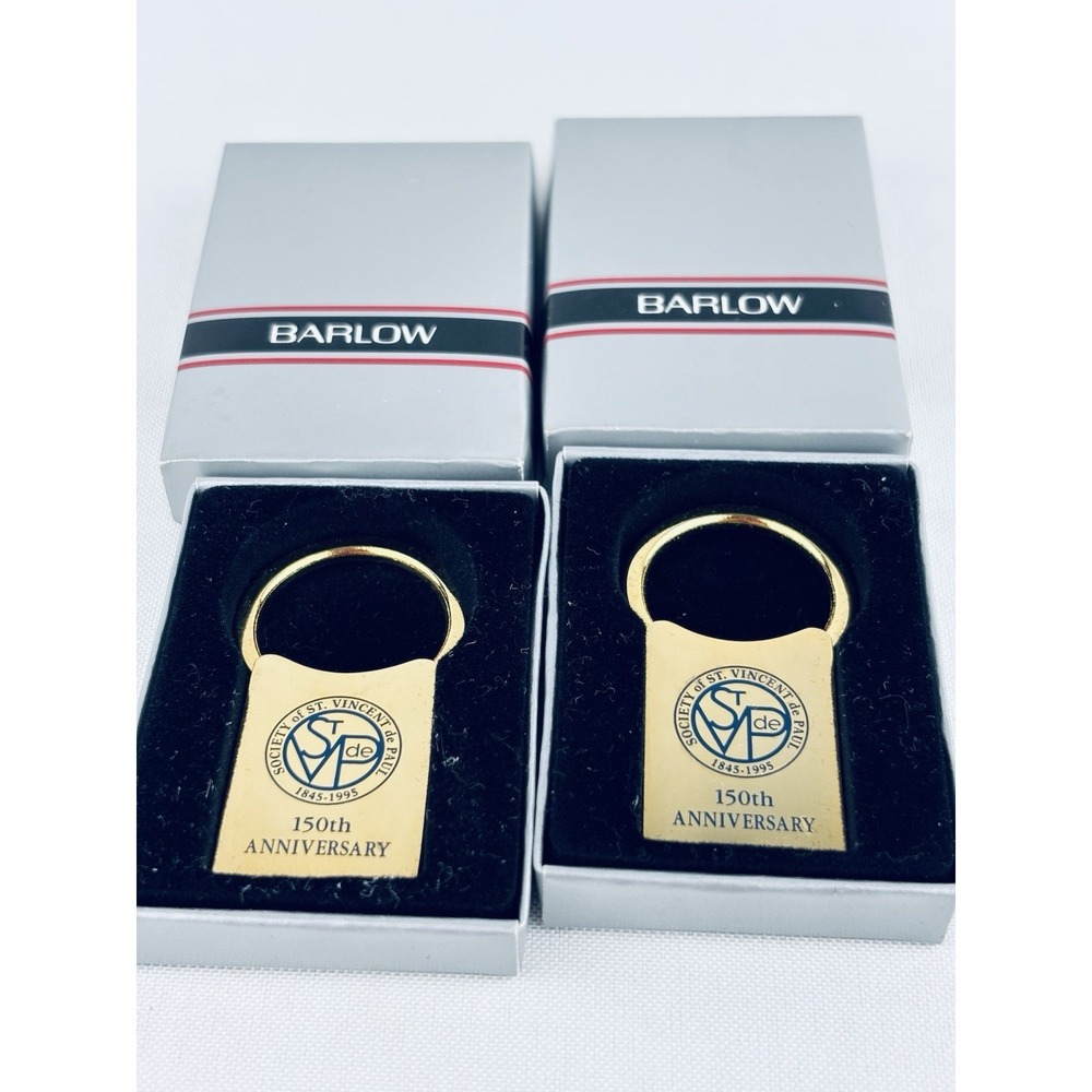 Lot Of 2 Vintage Barlow Twist Lock St Vincent De Paul Keychain Key Holders‎ 150